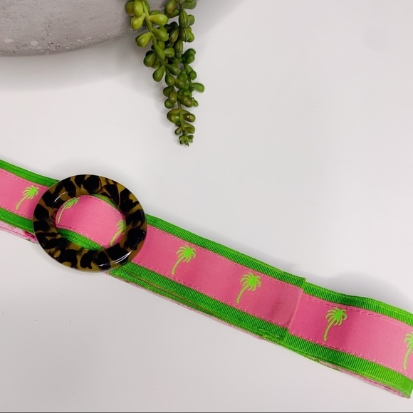 Vintage j crew Reversible Silk Embroidered Fabric belt women’s pink green - Picture 8 of 8